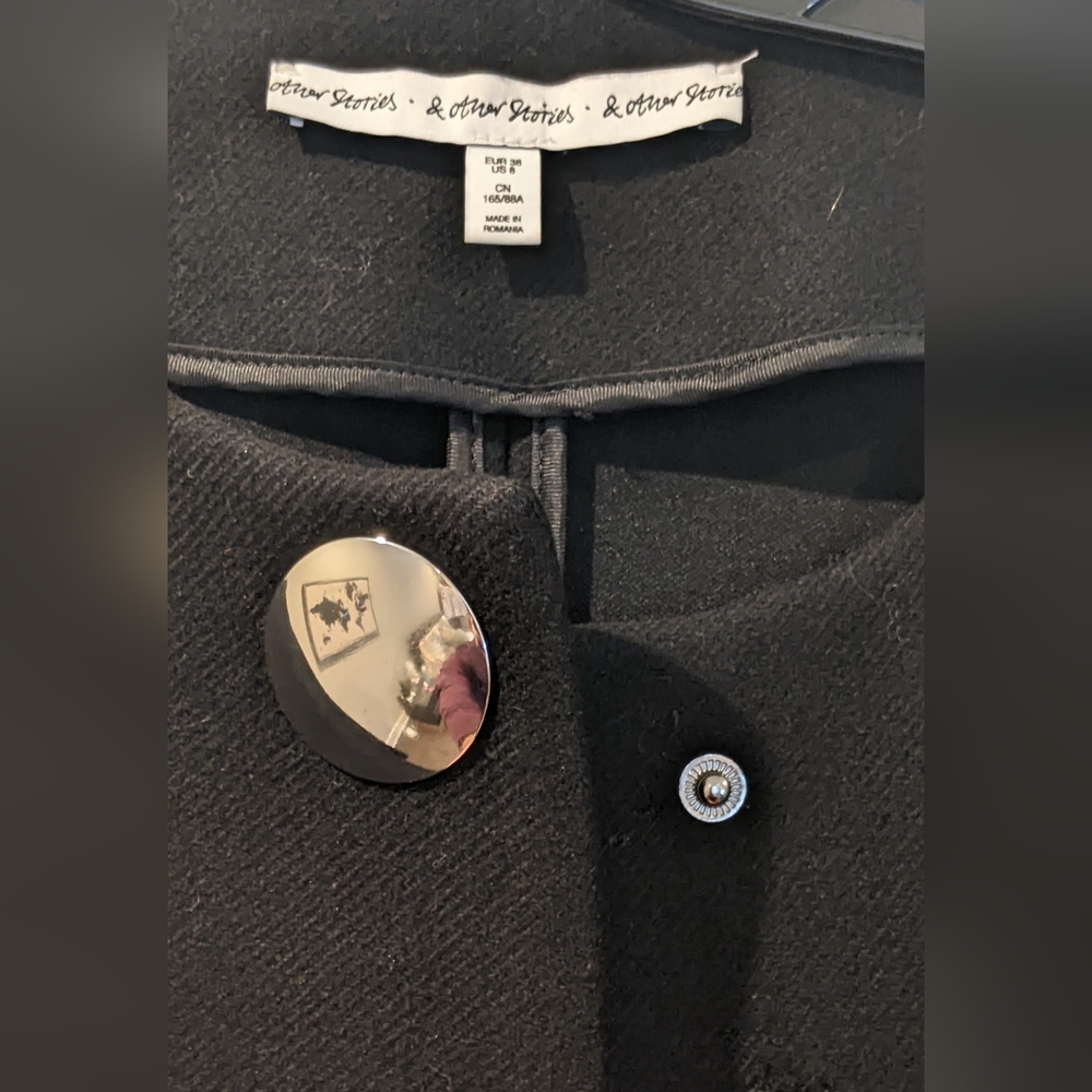 Like New & Other Stories Black Wool Coat - Picture 5 of 8